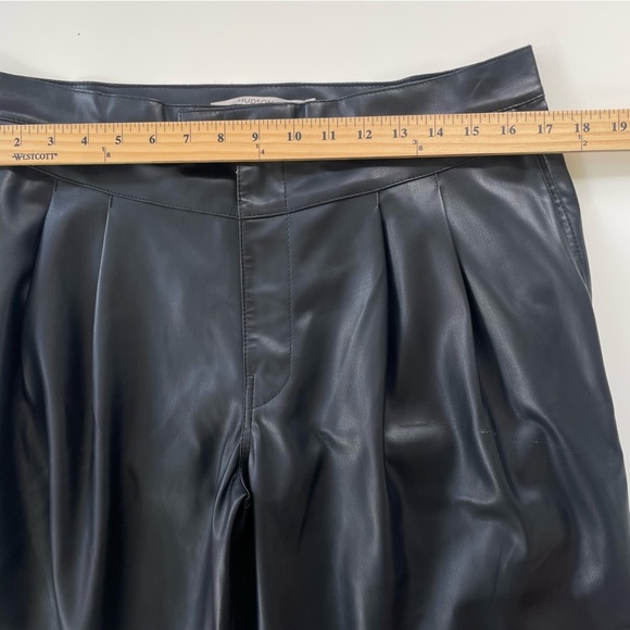 HUDSON Jeans Women's Black Pleated Rosie Faux Leather Wide Leg Pants Size 30 - Picture 10 of 12